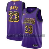 canotta Uomo basket Los Angeles Lakers Porpora LeBron James 23 City Edition