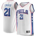 canotta Uomo basket Philadelphia 76ers Bianco Joel Embiid 21 Association Edition