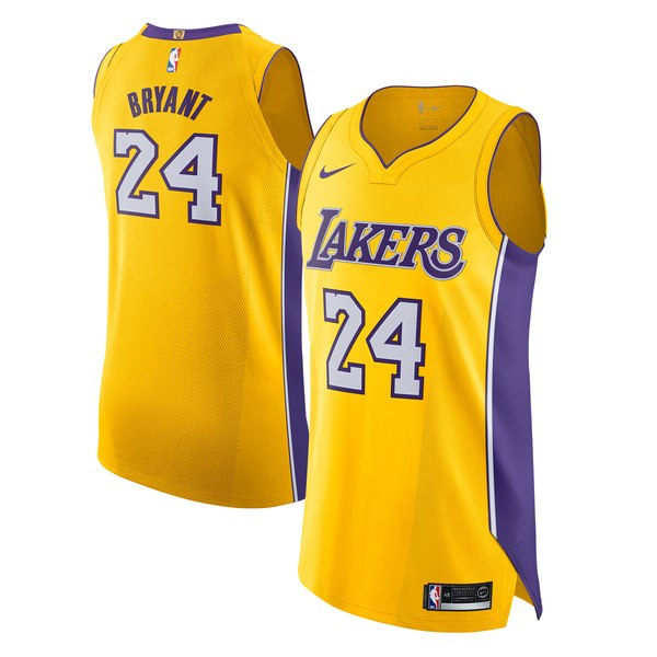 Canotta Authentic Kobe Bryant Los Angeles Lakers gialla